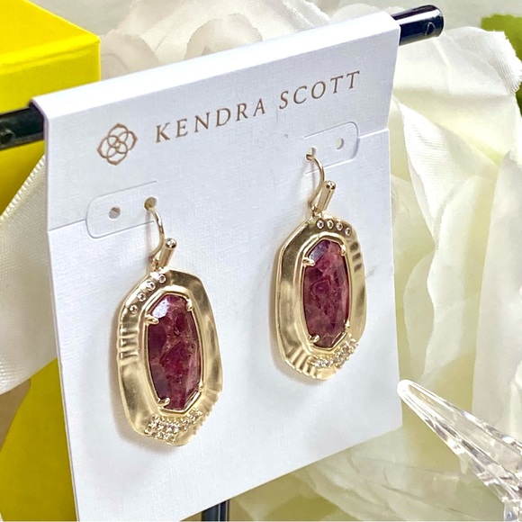 KENDRA SCOTT Anna 14K Yellow Gold Plated & Jade Drop Earrings - Picture 13 of 15